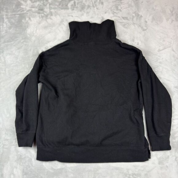 T by Talbots Sweater Womens LP Black Quarter Zip Pullover Pocket Soft Top - Picture 7 of 11